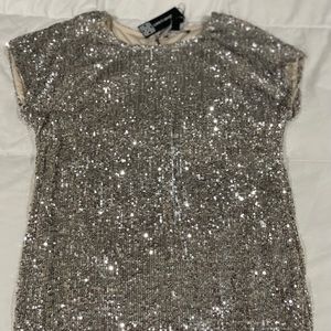 Silver Sequin Top S/P by Cable And Gauge